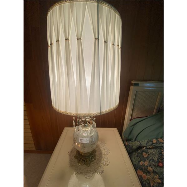 Pair Of Crystal Glass Lamps 34T