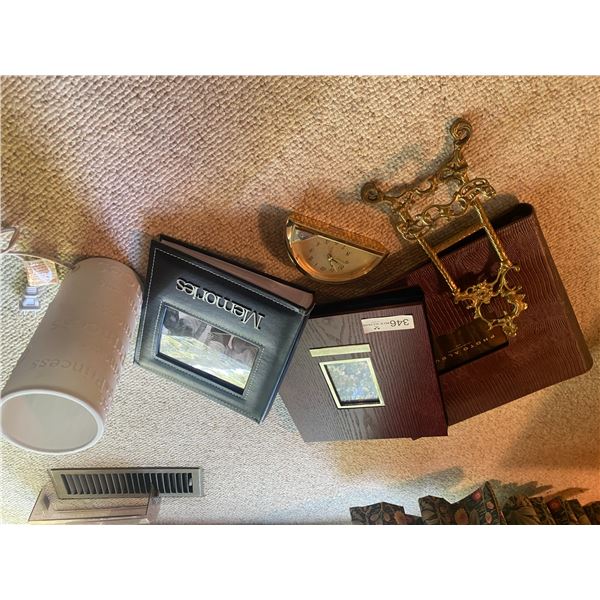 Photo Album Collection & Brass Picture Easel Princess Lamp