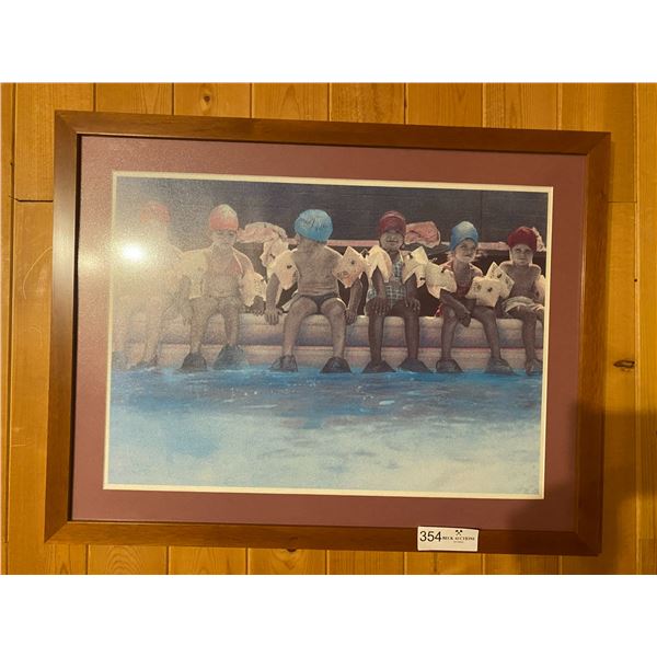 Kids At The Pool 24 x 18 Picture