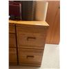 Image 1 : Oak 2 drawer Filing Cabinet 2 Waste Baskets