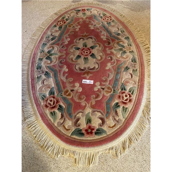 Pink Wool Throw Rug 48 x 32