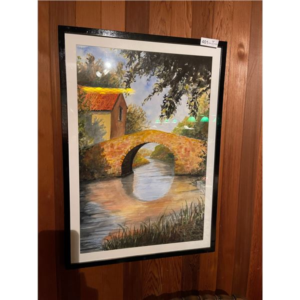 Canal France Watercolour Painting Original 23 x 33