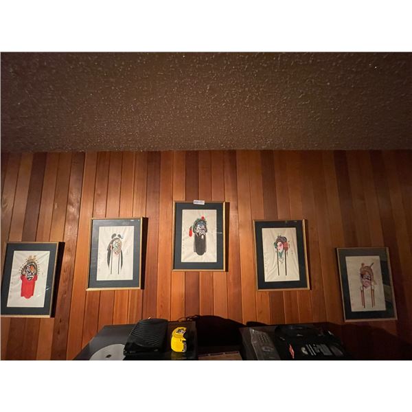 Prints Japanese Art Masks 5 Pieces