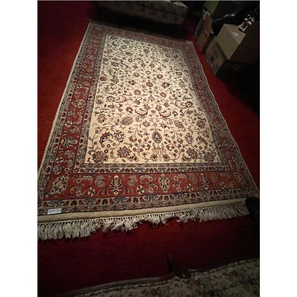 100% Kashan Wool Rug 6 x 9 India