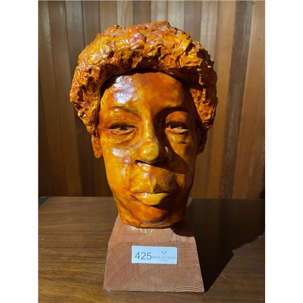 African Pottery Statue Bust 16T