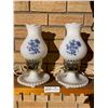 Image 1 : Pair White Milk Glass Lamps