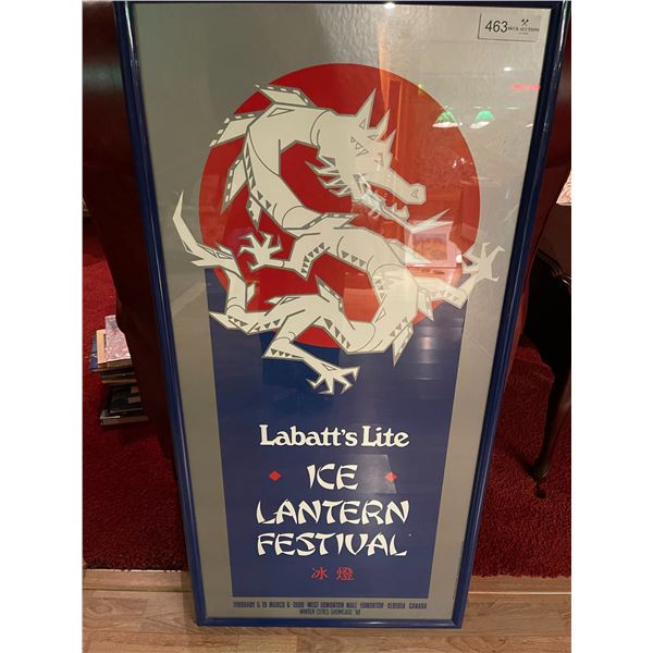 Labatts Lite Ice Lantern Festival Framed Poster 20W x 40T