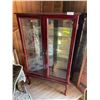 Image 1 : Mahogany China Cabinet Glass Shelves Lights Inside 32L x 14D x 53T
