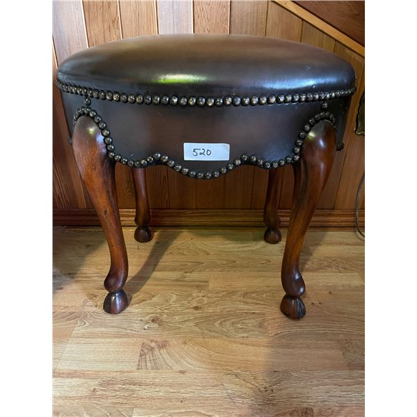 Leather Studded Foot Stool 21L 14D x 20T