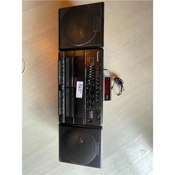 Vintage Panasonic Duel Cassette Deck & Alarm Clock