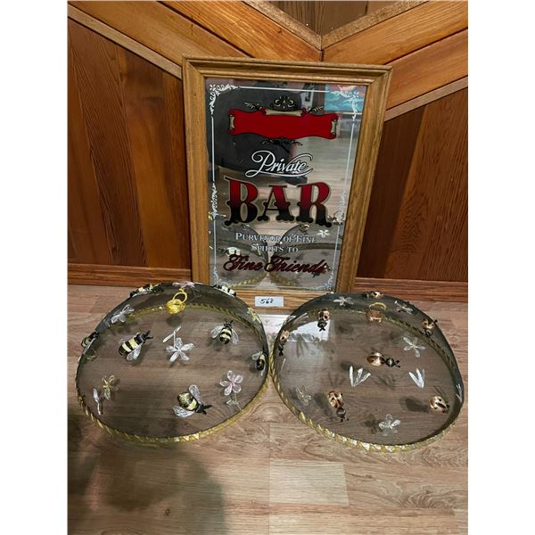 Private Bar Mirror 14 x 21 & Decor