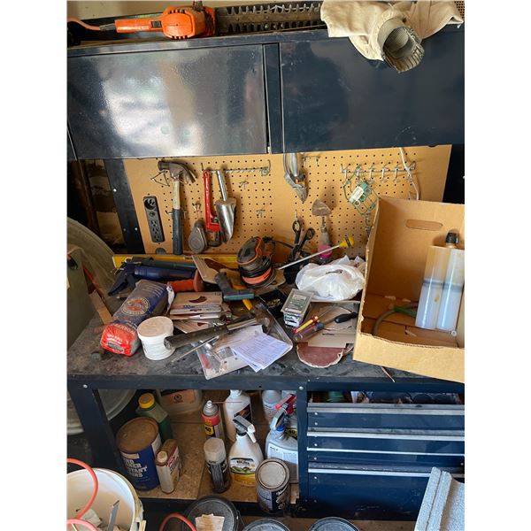 Metal Tool Room Desk With Contents