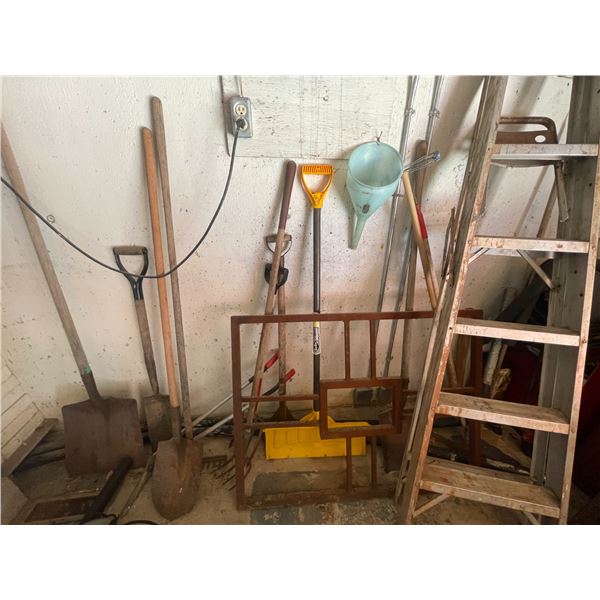 Garden Tools & 6 Ft Ladder
