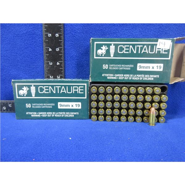9MMX19 Centaure Factory Reloads - 2 Boxes of 50