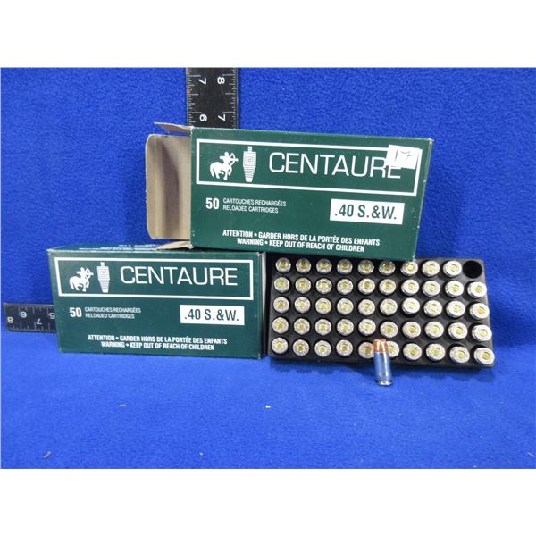 40 S&W Centaure Factory Reloads - 2 Boxes of 50