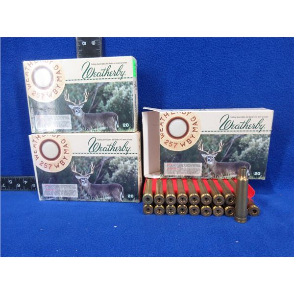 Brass Only - 257 Wby Mag Unprimed Once Fired