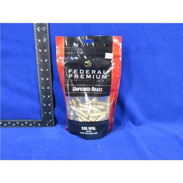 NEW - Brass Only - 308 Win. Federal Unprimed - Bag of 50