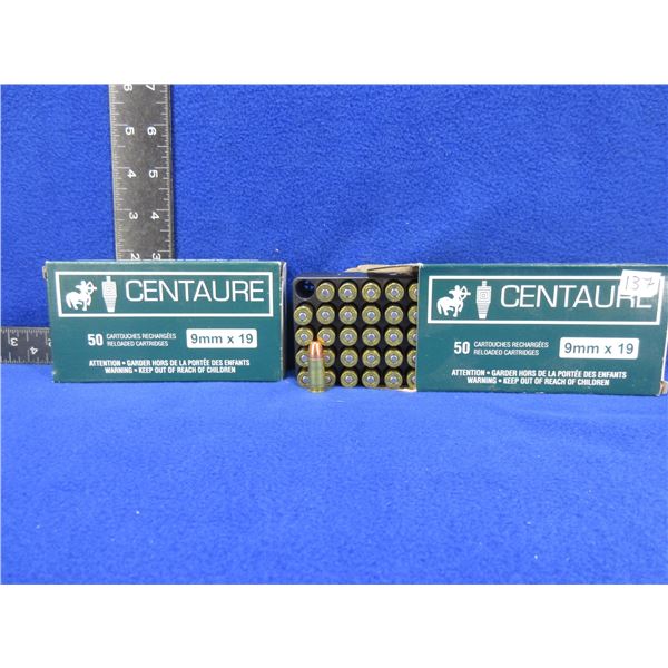 9MMX19 Centaure Factory Reloads - 2 Boxes of 50