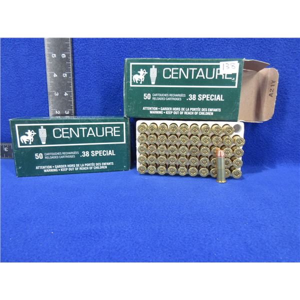 38 Spl Centaure Factory Reloads - 2 Boxes of 50