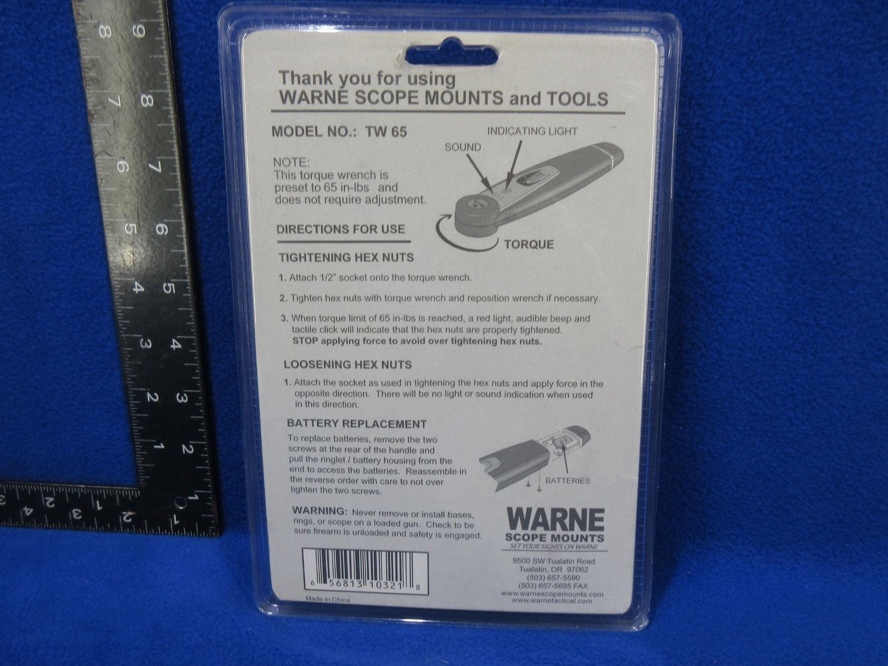 NEW Warne Tactical Scope Mount Torque Wrench