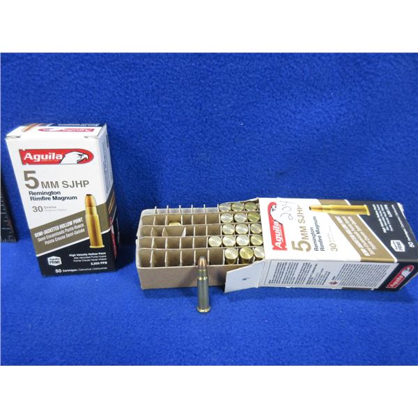 5MM 30gr SJHP Remington RF Magnum Aguila Cartridges