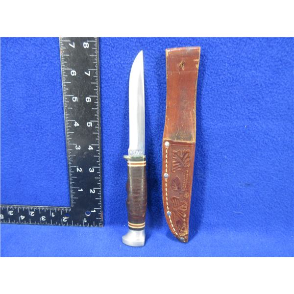 KA-BAR USA Fixed Blade Knife with Leather Sheath