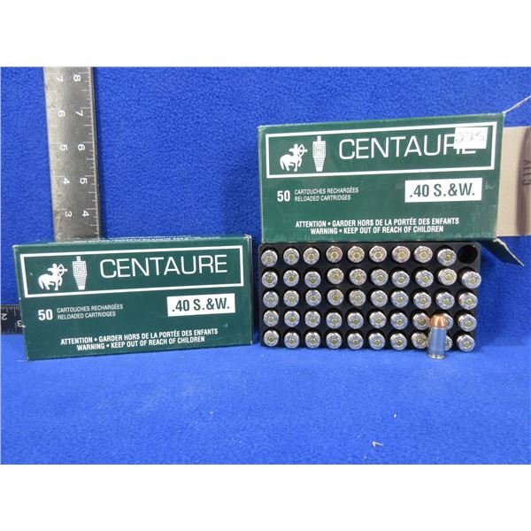 40 S&W Centaure Factory Reloads - 2 Boxes of 50