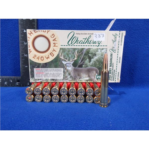 240 Wby Magnum 100gr Spitzer UHV Weatherby Cartridges