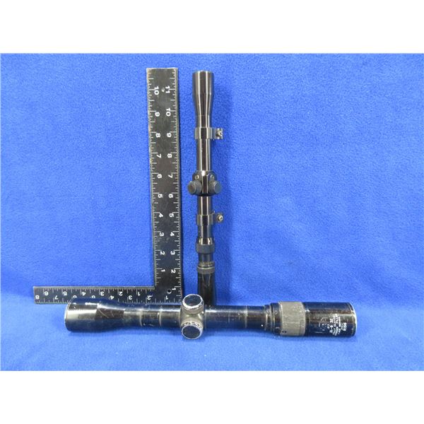 2 Riflescopes - Unknown 3-7 with Rings, Unknown 3X-9x32