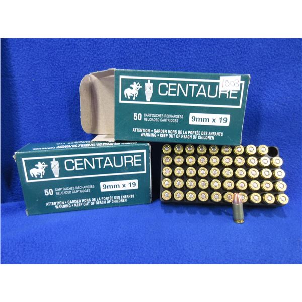 9MMX19 Centaure Factory Reloads - 2 Boxes of 50