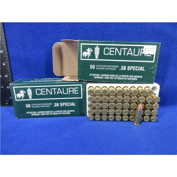 38 Spl Centaure Factory Reloads - 2 Boxes of 50