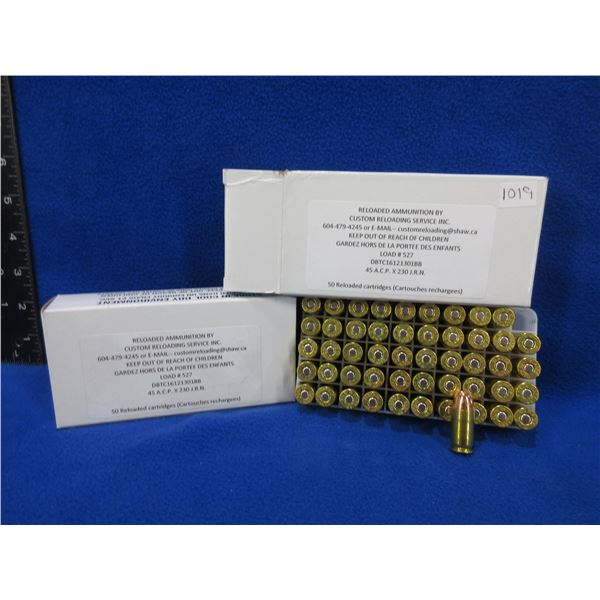 45 ACP X 230 JRN Factory Reloads by Custom Reloading