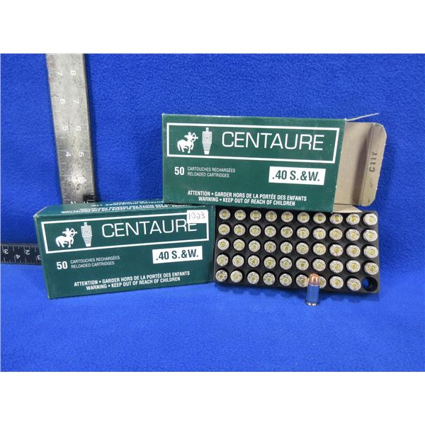 40 S&W Centaure Factory Reloads - 2 Boxes of 50
