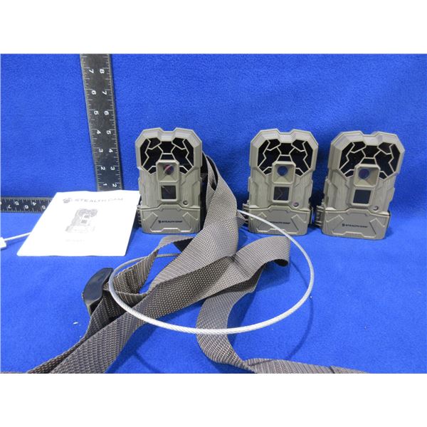 3 Stealth Cams QS Series with Manual - Need Batteries