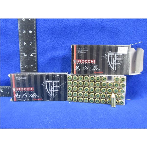 9X18 Ultra - 9X18 Police 100gr FMJTC Fiocchi Cartridges