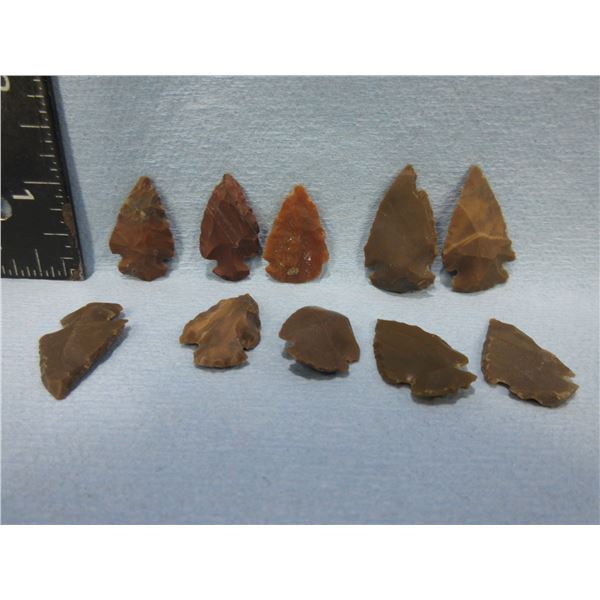 10 Arrowheads - Approx. 3/4" to 1 1/4" Length