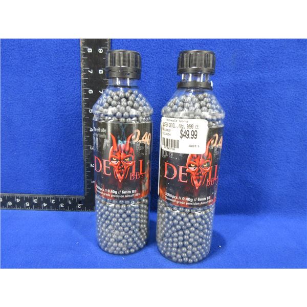 Blaster Devil Airsoft BB's - 0.40g/6mm BB - 2 Bottles of 3000