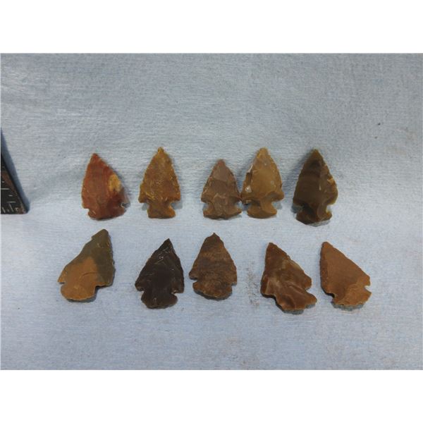 10 Arrowheads - Approx. 3/4" to 1 1/4" Length