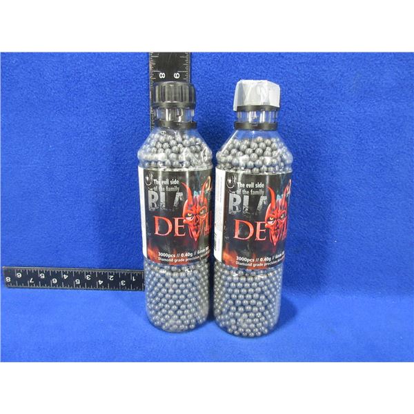 Blaster Devil Airsoft BB's - 0.40g/6mm BB - 2 Bottles of 3000