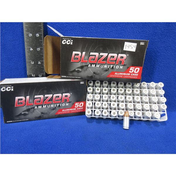 9MM Luger 115gr FMJ CCI Blazer Cartridges - 2 Boxes of 50