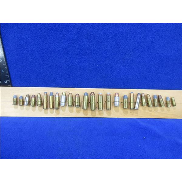 Collector Ammo - 25 Misc. Cartridges on Bullet Board