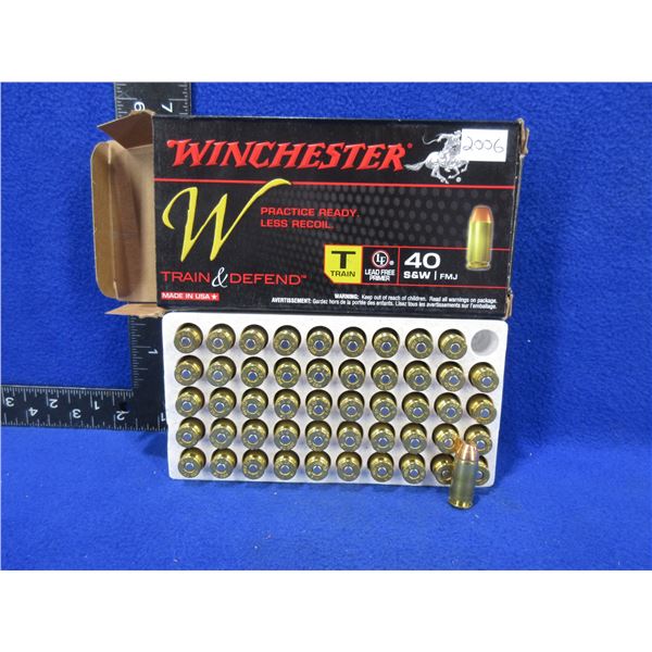 40 S&W 180gr FMJ Winchester Train & Defend Cartridges
