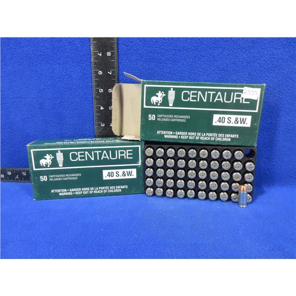 40 S&W Centaure Factory Reloads - 2 Boxes of 50
