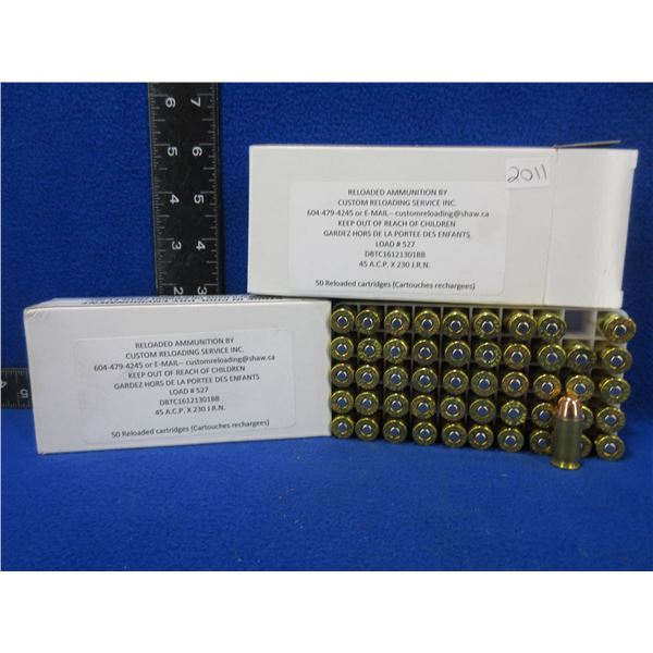 45 ACP X 230 JRN Factory Reloads by Custom Reloading
