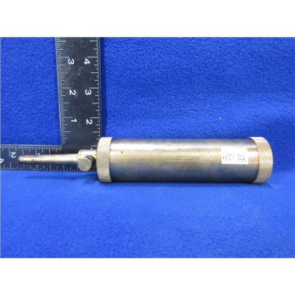 Traditions Deluxe Tubular Brass Powder Flask with Valve