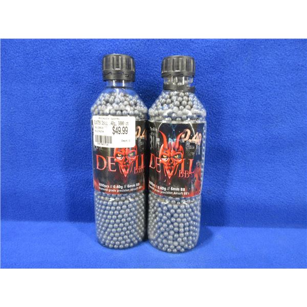 Blaster Devil Airsoft BB's - 0.40g/6mm BB - 2 Bottles of 3000