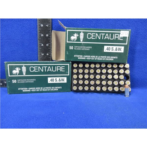 40 S&W Centaure Factory Reloads - 2 Boxes of 50