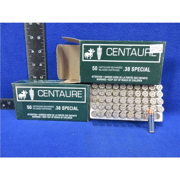 38 Spl Centaure Factory Reloads - 2 Boxes of 50