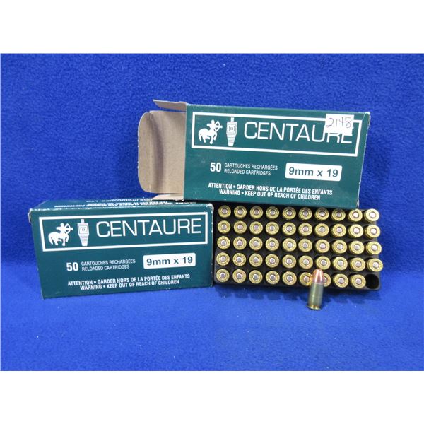 9MMX19 Centaure Factory Reloads - 2 Boxes of 50