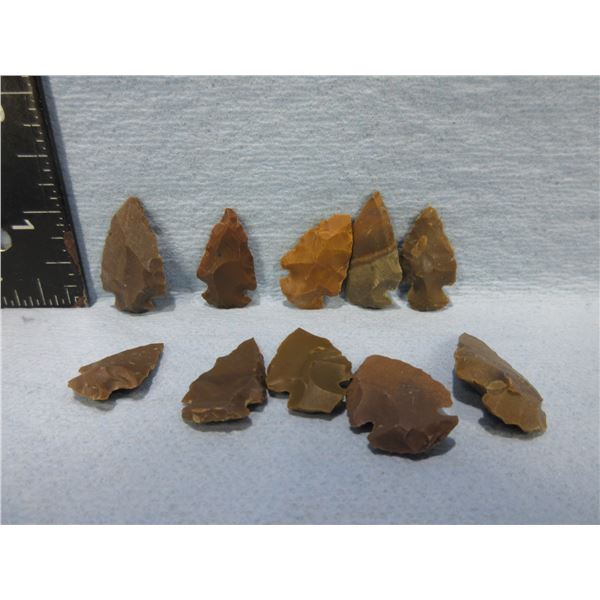 10 Arrowheads - Approx. 3/4" to 1 1/4" Length